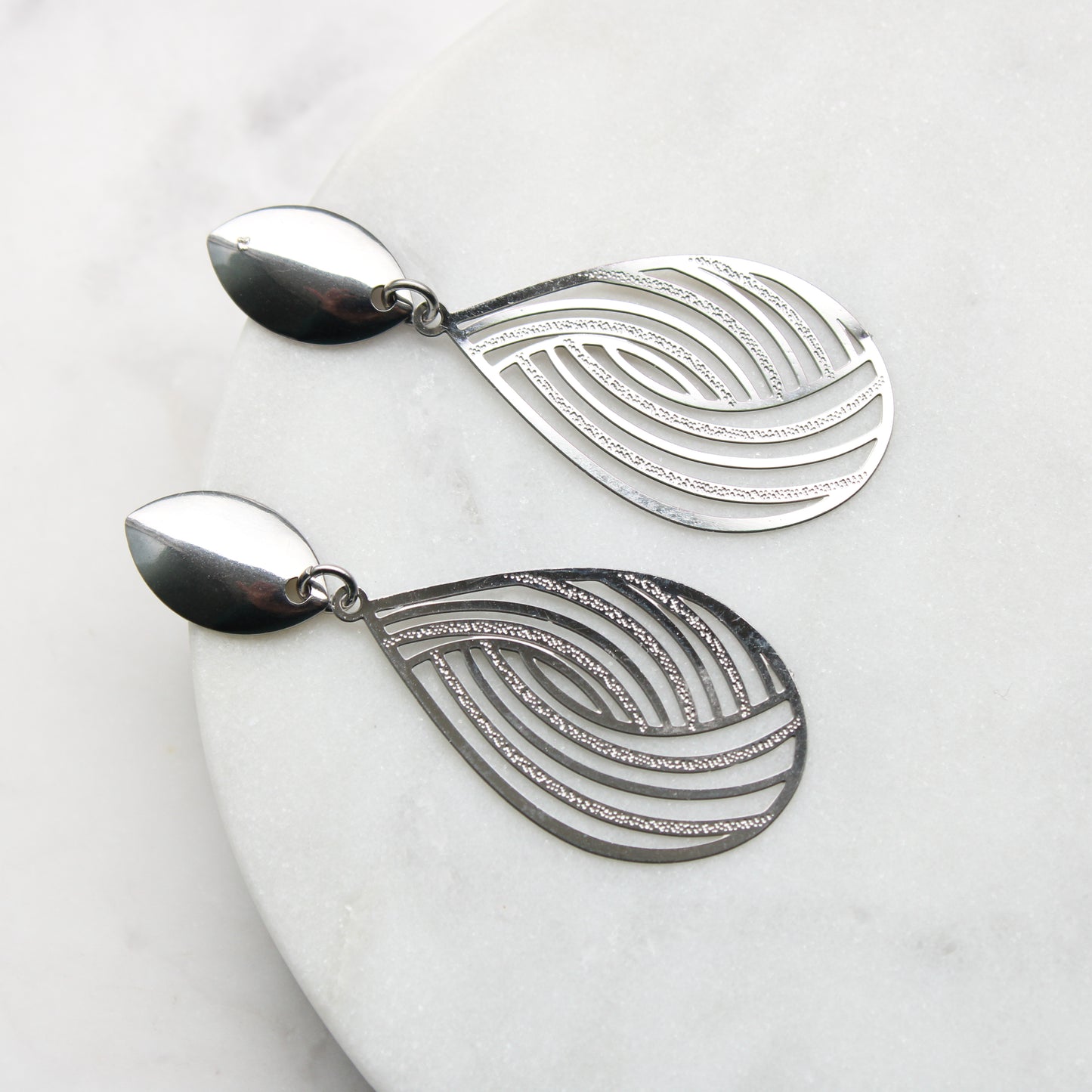 Ohrringe Navette in Silber