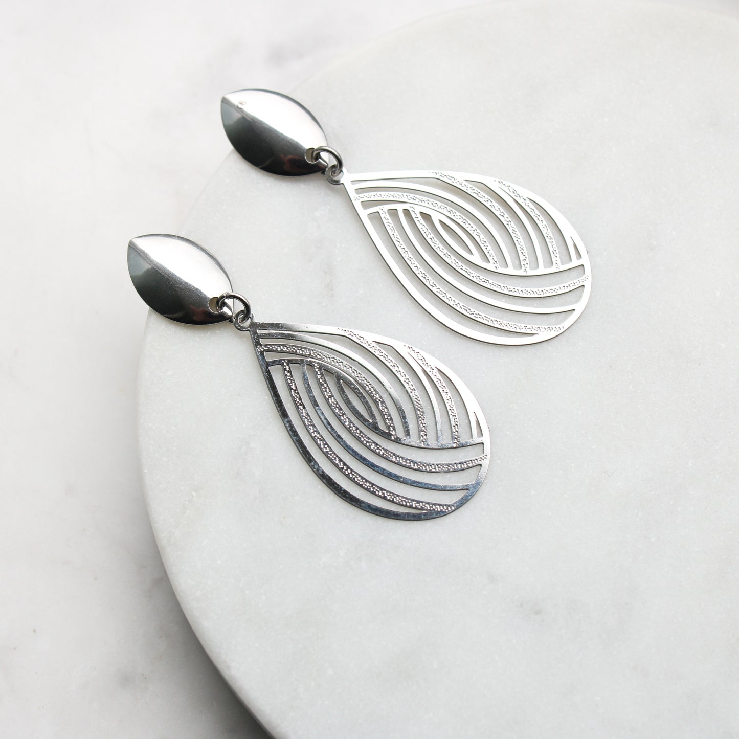 Ohrringe Navette in Silber