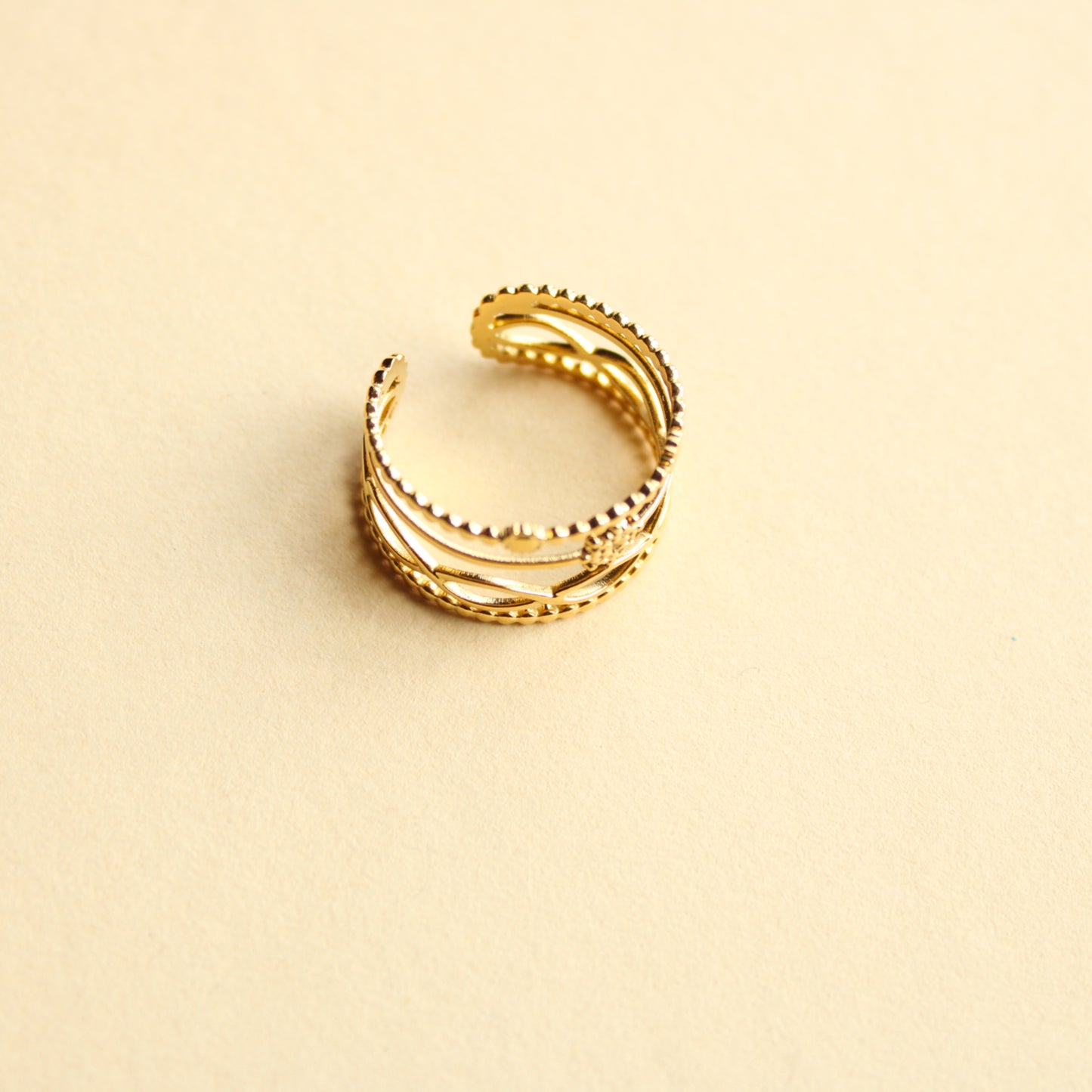 Ring in Gold, 4-reihig, Edelstahl