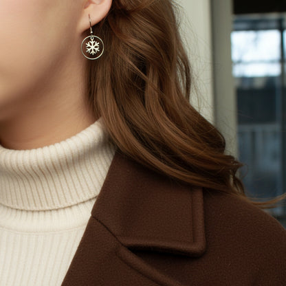 Schneeflocken Ohrringe in Silber, Edelstahl