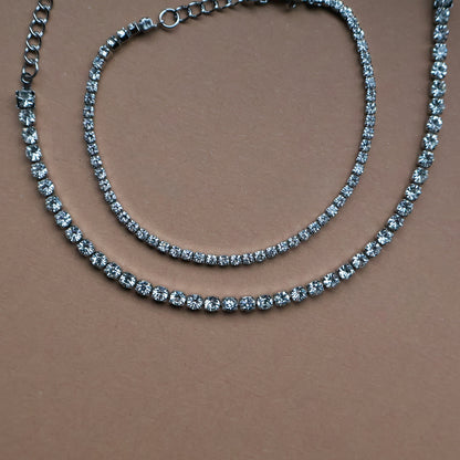 Funkelndes Tennisarmband in Silber aus Edelstahl