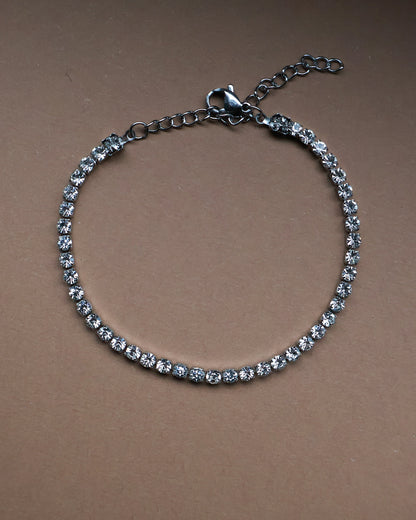 Funkelndes Tennisarmband in Silber aus Edelstahl