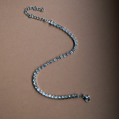 Funkelndes Tennisarmband in Silber aus Edelstahl