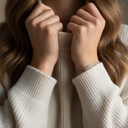 Funkelndes Tennisarmband in Gold aus Edelstahl