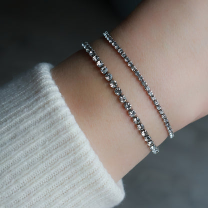 Funkelndes Tennisarmband in Silber aus Edelstahl