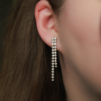 Funkelnde Ohrringe in Gold aus Edelstahl, Strass-Ohrstecker