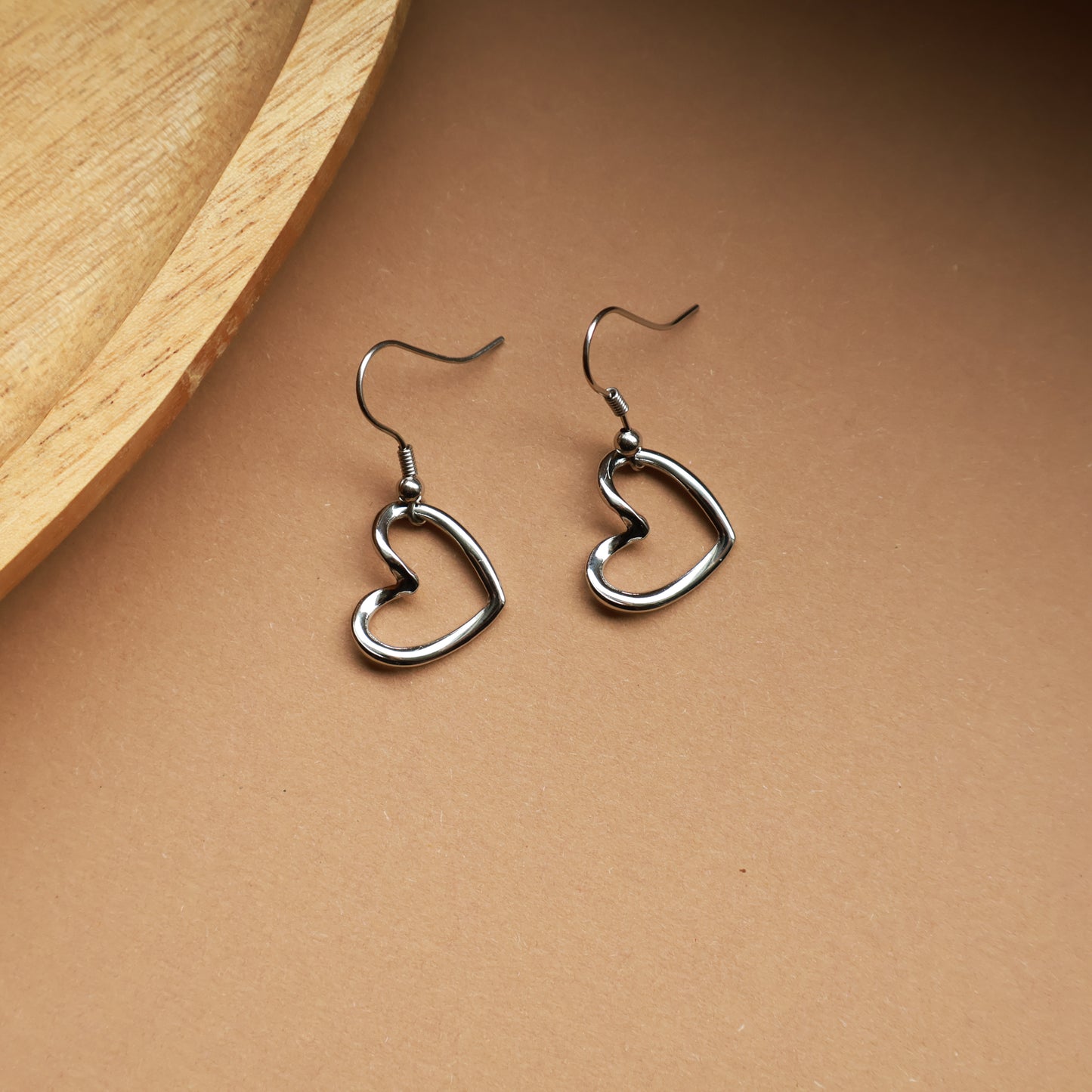 Herz Ohrringe in Silber aus Edelstahl, offenes Herz Design