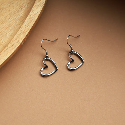 Herz Ohrringe in Silber aus Edelstahl, offenes Herz Design