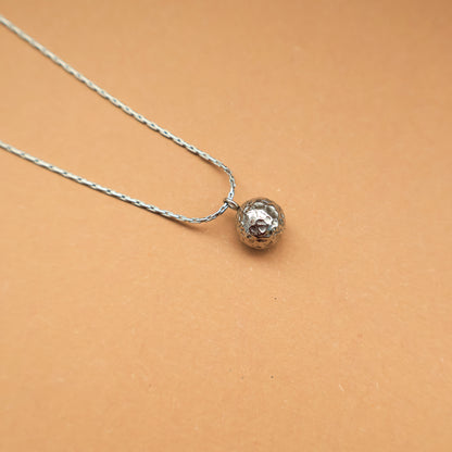 Silber Halskette mit strukturierter Kugel, Edelstahl