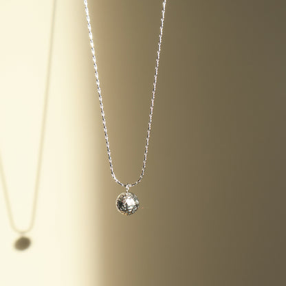 Silber Halskette mit strukturierter Kugel, Edelstahl