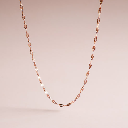 Funkelnde Halskette in Roségold  aus Edelstahl