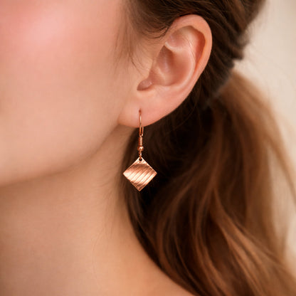 Roségold Ohrringe mit  Anhänger, Edelstahl