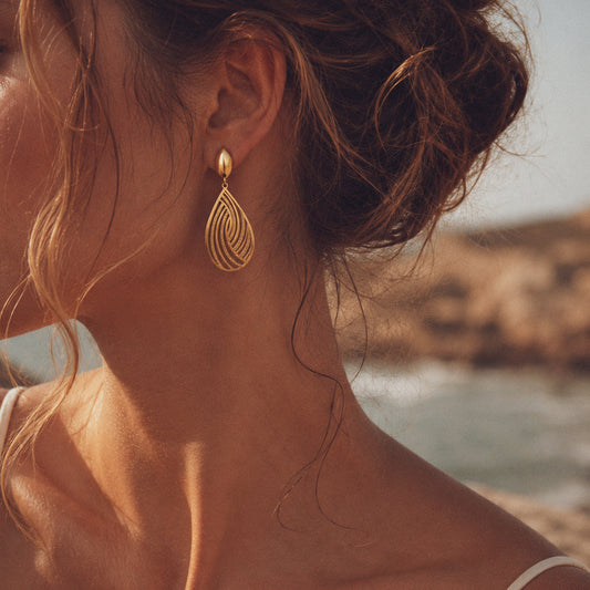 Ohrringe Navette in Gold